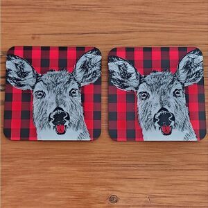 NWT Deer Coasters (set) Bar Lakehouse Cottage Rustic Country Gifts under 25$